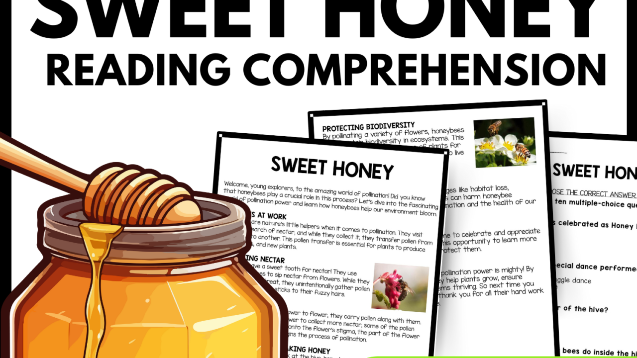 Sweet Honey Reading Comprehension Worksheet-Printable and Editable