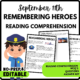 Remembering Heroes Reading Comprehension Worksheet-Printable and Editable