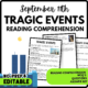 Tragic Events Reading Comprehension Worksheet-Printable and Editable