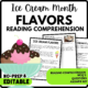 Ice Cream Flavors Reading Comprehension Worksheet-Printable and Editable