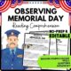 Observing Memorial Day Reading Comprehension Worksheet-Printable and Editable