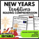 New Year's Traditions Reading Comprehension Worksheet-Printable and Editable