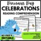 Dinosaur Day Celebrations Reading Comprehension Worksheet-Printable and Editable