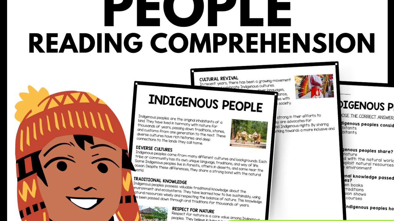 Indigenous People Reading Comprehension Worksheet-Printable and Editable