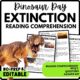 Dinosaur Extinction Reading Comprehension Worksheet-Printable and Editable