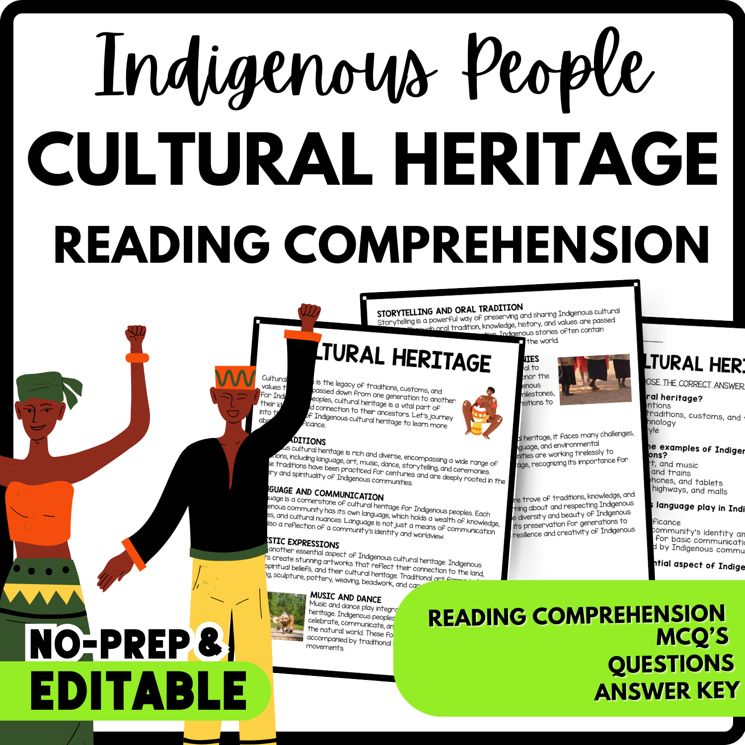 Cultural Heritage Reading Comprehension Worksheet-Printable and Editable