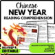 Chinese New Year Reading Comprehension Worksheet-Printable and Editable