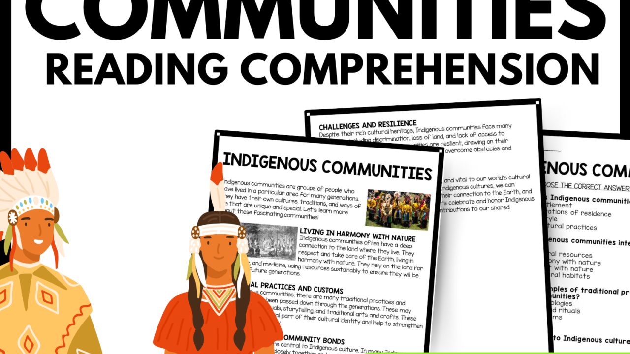 Indigenous Communities Reading Comprehension Worksheet-Printable and Editable