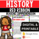 Native American Heritage Month History of Red Ribbon Week Reading Comprehension Worksheet-Printable and Editable