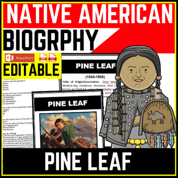 Native American Heritage Month Pine Leaf Reading Comprehension Worksheet-Printable and Editable