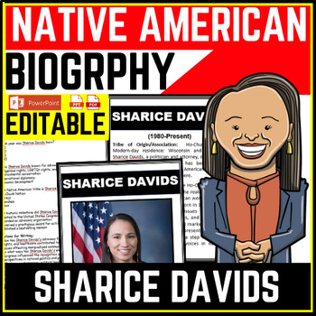 Native American Heritage Month Sharice David's Reading Comprehension Worksheet-Printable and Editable