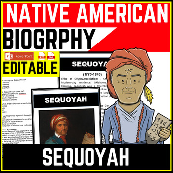 Native American Heritage Month Sequoyah Reading Comprehension Worksheet-Printable and Editable