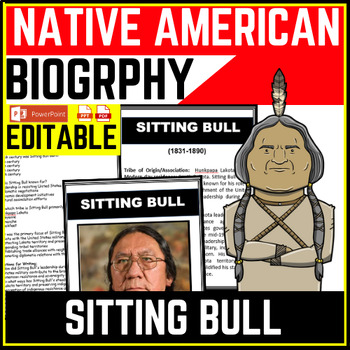 Native American Heritage Month Sitting Bull Reading Comprehension Worksheet-Printable and Editable