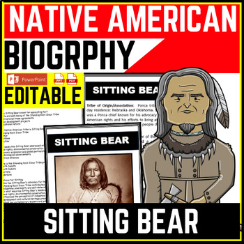 Native American Heritage Month Sitting Bea Reading Comprehension Worksheet-Printable and Editable