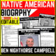 Native American Heritage Month Ben Nighthorse Campbell Reading Comprehension Worksheet-Printable and Editable