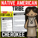 Cherokee Tribe Native American Heritage Month Reading Comprehension Worksheet-Printable and Editable