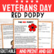 Veterans Day The Red Poppy Reading Comprehension Worksheet-Printable and Editable