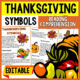 Thanksgiving Symbol Reading Comprehension Worksheet-Printable and Editable