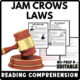 Black History Month Jim Crow laws Reading Comprehension Worksheet-Printable and Editable