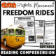Black History Month Freedom Rides Reading Comprehension Worksheet-Printable and Editable