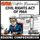 Black History Month Civil Rights Movement Reading Comprehension Worksheet-Printable and Editable