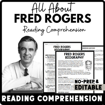 Fred Rogers Reading Comprehension Worksheet-Printable and Editable