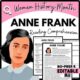 Women's History Month ANNE FRANK Reading Comprehension Worksheet-Printable and Editable