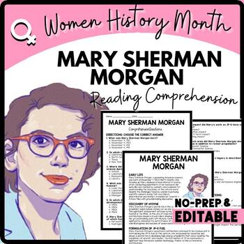 Women's History Month MARY SHERMAN MORGAN Reading Comprehension Worksheet-Printable and Editable