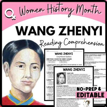 Women's History Month WANG ZHENYI Reading Comprehension Worksheet-Printable and Editable