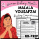 Women's History Month Malala Yousafzai Reading Comprehension Worksheet-Printable and Editable