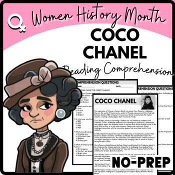 Women's History Month Coco Chanel Reading Comprehension Worksheet-Printable and Editable