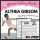 Women's History Month Althea Gibson's Reading Comprehension Worksheet-Printable and Editable