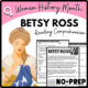 Women's History Month Betsy Ross Reading Comprehension Worksheet-Printable and Editable