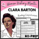 Women's History Month Clara Barton Reading Comprehension Worksheet-Printable and Editable