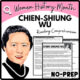 Women's History Month Chien-Shiung Wu Reading Comprehension Worksheet-Printable and Editable