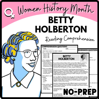 Betty Holberton Reading Comprehension Worksheet-Printable and Editable