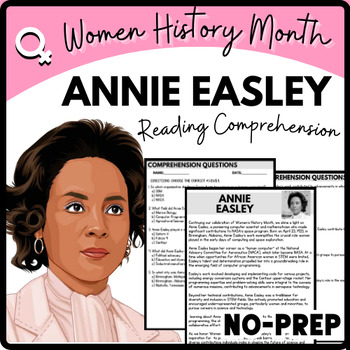 Annie Easley Reading Comprehension Worksheet-Printable and Editable