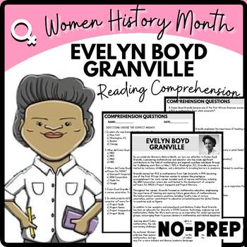 Women's History Month EVELYN BOYD GRANVILL Reading Comprehension Worksheet-Printable and Editable