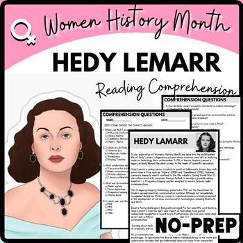 Women's History Month HEDY LAMARR Reading Comprehension Worksheet-Printable and Editable