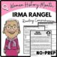 Women's History Month IRMA RANGEL Reading Comprehension Worksheet-Printable and Editable
