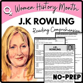 Women's History Month J.K ROWLING Reading Comprehension Worksheet-Printable and Editable