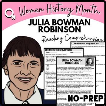 Women's History Month JULIA BOWMAN ROBINSO Reading Comprehension Worksheet-Printable and Editable