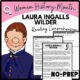 Women's History Month LAURA INGALLS WILDER Reading Comprehension Worksheet-Printable and Editable