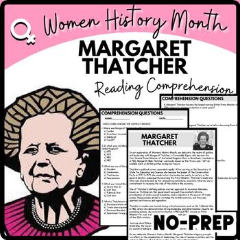 Women's History Month MARGARET THATCHER Reading Comprehension Worksheet-Printable and Editable