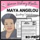 Women's History Month MAYA ANGELOU Reading Comprehension Worksheet-Printable and Editable