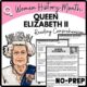 Women's History Month QUEEN ELIZABETH II Reading Comprehension Worksheet-Printable and Editable