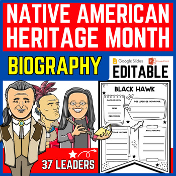 Native American Heritage Month Biography - Bulletin Board Craft - March