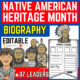 Native American Heritage Month Biography - Bulletin Board Craft - March