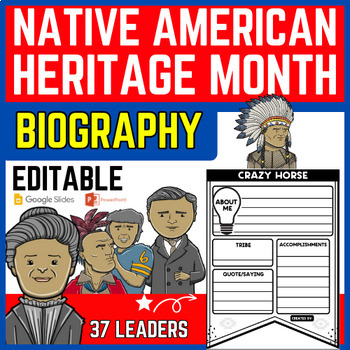 Native American Heritage Month Biography - Bulletin Board Craft - March