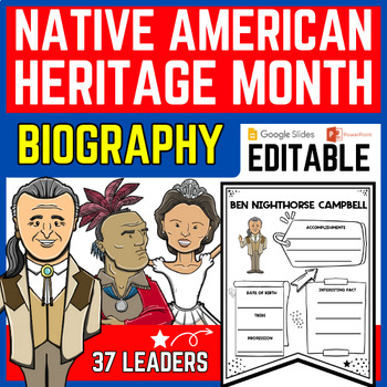 Native American Heritage Month Biography - Bulletin Board Craft - March